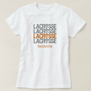 Verbrandd Oranje vervormd lacrossewoord T-shirt