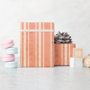 Verbrandd Sienna Oranje Stripe Wrapppapier Cadeaupapier