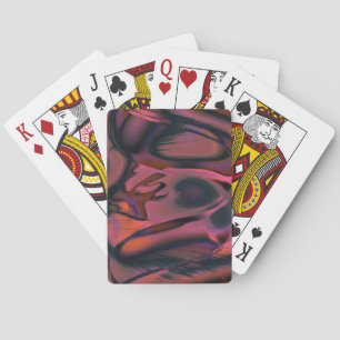 Verbrandde gekleurde krommen in krasste drizzle re pokerkaarten