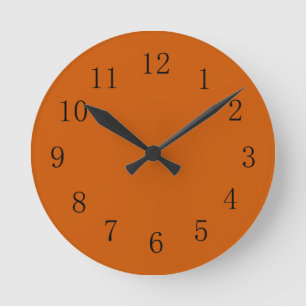 Verbrandde Oranje aardtoon Keukenkast Ronde Klok
