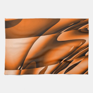 Verbrandde Oranje Abstracte keukenhanddoek