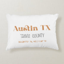 Verbrandde Oranje Austin Texas Accent Pillow