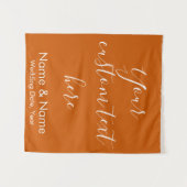 Verbrandde Oranje Boho Wedding Backdrop Reception  Wandkleed (Voorkant (horizontaal))