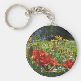 Verbrandde Oranje galgen, vroege zomertuinen Sleutelhanger