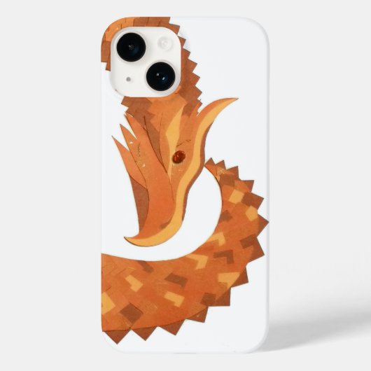 Verbrandde oranje hartdraak op wit Case-Mate iPhone case (Achterkant)