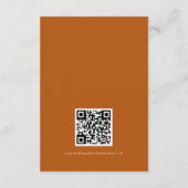 Verbrandde Oranje minimale lebbencode QR-bruilofts Informatiekaartje (Achterkant)