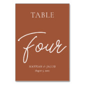 Verbrandde Oranje Rust Wedding Vier Kaart (Achterkant)