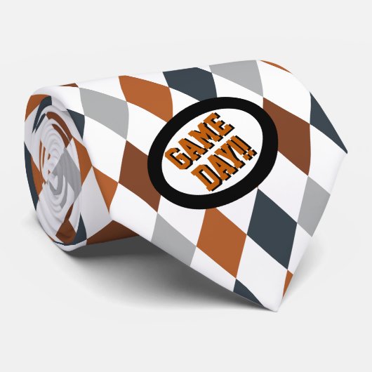 Verbrandde Oranje Stropdas van Argyle Pattern Game (Opgerold)