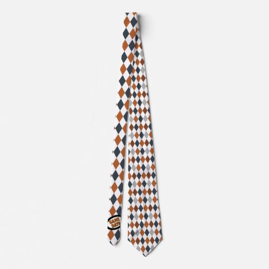 Verbrandde Oranje Stropdas van Argyle Pattern Game (Achterkant)