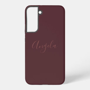 Verbrande Bourgogne met Naam of Monogram Set Samsung Galaxy Hoesje