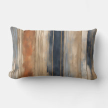 Verbrande Oranje Navy Dusty Blue Distressed Stripe