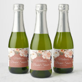 Verbrande oranje pompoen bloem Mini Sparkling Wijnetiket (Flessen)