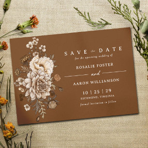 Verbrande Oranje roest Moody Herfst Boho Wedding Save The Date