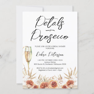 Verbrande Oranje Rozen Petals Prosecco Vrijgezelle Kaart