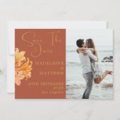 Verbrande Oranje terracotta Bewaar de datum Save The Date (Voorkant)