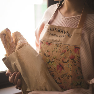 Verbrande Oranje Thanksgiving Cooking Squad Herfst Schort