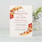 Verbrande Oranje Tropische Hibiscus Engagement Par Kaart (Staand voorkant)