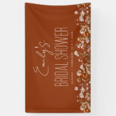 Verbrande oranje wilde bloem boho bruidsdouche spandoek (Verticaal)