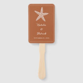 Verbrande Oranje zeester bruiloft hand fans Handwaaier (Voorkant)