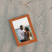 Verbrande Oranje Zeester Monogram Foto Save The Date