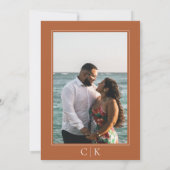 Verbrande Oranje Zeester Monogram Foto Save The Date (Achterkant)