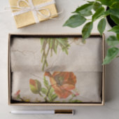 Verbrande Sinaasappel Grote Bloemen en Kleine Witt Tissuepapier (Geschenk)