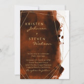 Verbrande Sinaasappel Terracotta Waterverf Bruilof Kaart (Voorkant)