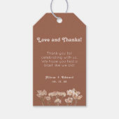 Verbrande Sinaasappel Wildbloemen Bruiloft Dank u  Cadeaulabel (Voorkant)