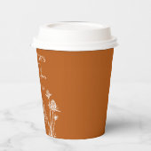 Verbrande Sinaasappel Wildbloemen geschetste bloem Papieren Bekers (Links)