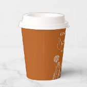 Verbrande Sinaasappel Wildbloemen geschetste bloem Papieren Bekers (Rechts)