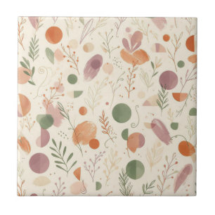 Verbrande Terracotta Stof Sage Boho Woestijn Varen Tegeltje