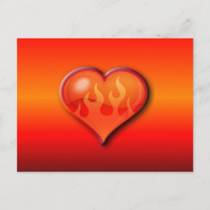 Verbrandend brandend hart briefkaart