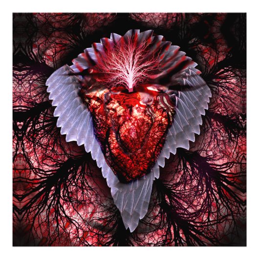 Verbrandend hart foto afdruk (Voorkant)