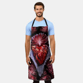 Verbrandend hart schort (Gedragen)