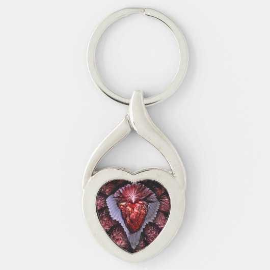 Verbrandend hart sleutelhanger (Voorkant)