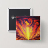 Verbrandend hemel vierkante button 5,1 cm (Voorkant /achterkant)