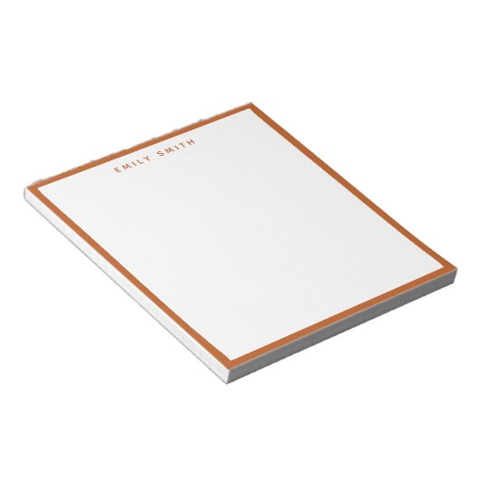 Verbrandend Oranje eenvoudig modern Notitieblok (Schuin)