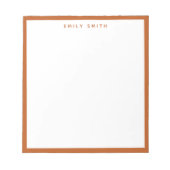 Verbrandend Oranje eenvoudig modern Notitieblok (Voorkant)