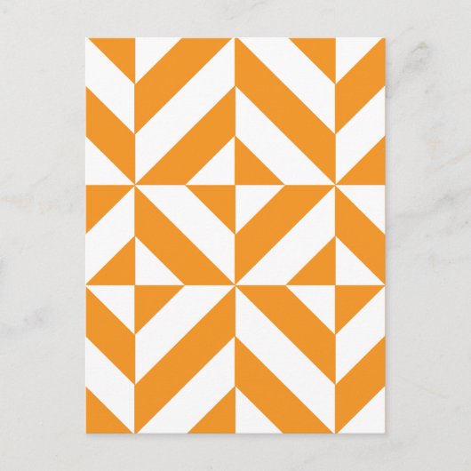 Verbrandend Oranje geometrisch decoderingspatroon Briefkaart (Voorkant)
