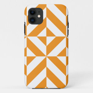 Verbrandend Oranje geometrisch decoderingspatroon iPhone 11 Hoesje