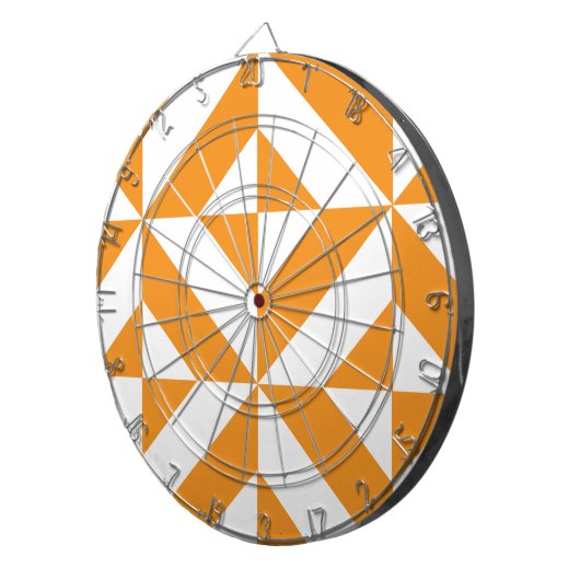 Verbrandend Oranje geometrisch decoderingspatroon Dartbord (Voorkant Rechts)