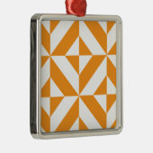 Verbrandend Oranje geometrisch decoderingspatroon Metalen Ornament (Rechts)
