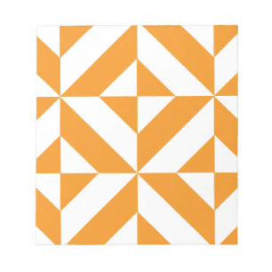 Verbrandend Oranje geometrisch decoderingspatroon Notitieblok