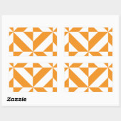 Verbrandend Oranje geometrisch decoderingspatroon Rechthoekige Sticker (Vel)