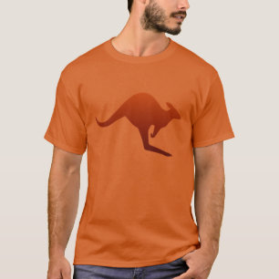 Verbrandend Oranje woestijngradiënt Kangaroo T-shirt