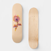 Verbrandend Roos Tattoo Skateboard (Voorkant)
