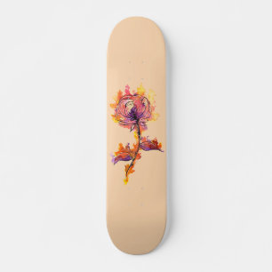Verbrandend Roos Tattoo Skateboard