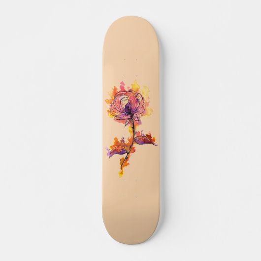 Verbrandend Roos Tattoo Skateboard (Voorkant)