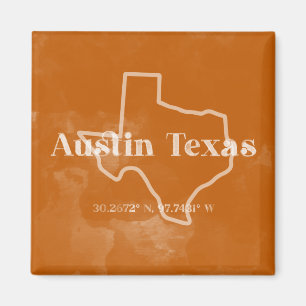 Verbrandend Sinaasappel Austin Texas Magnet Magneet