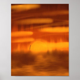 Verbrandende zonsondergang poster